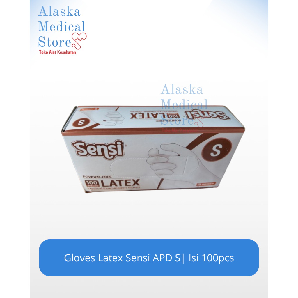 Sarung tangan Latex Sensi | Gloves Latex Steril Non Powder | | Sarung tangan medis | ukuran S | isi 