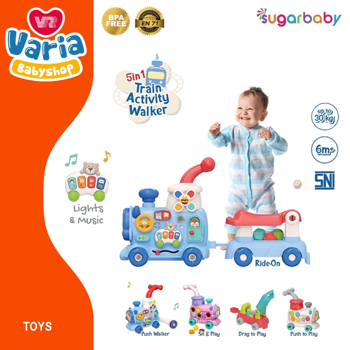 SugarBaby 5in1 Train Activity Walker / Push Walker / Baby Walker / Mainan Bayi | SUGAR BABY