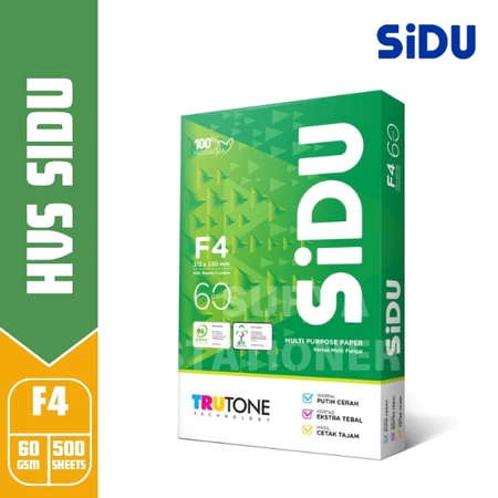 (RIM) KERTAS HVS SIDU 60GSM F4 / KERTAS HVS SIDU 60GSM / KERTAS HVS