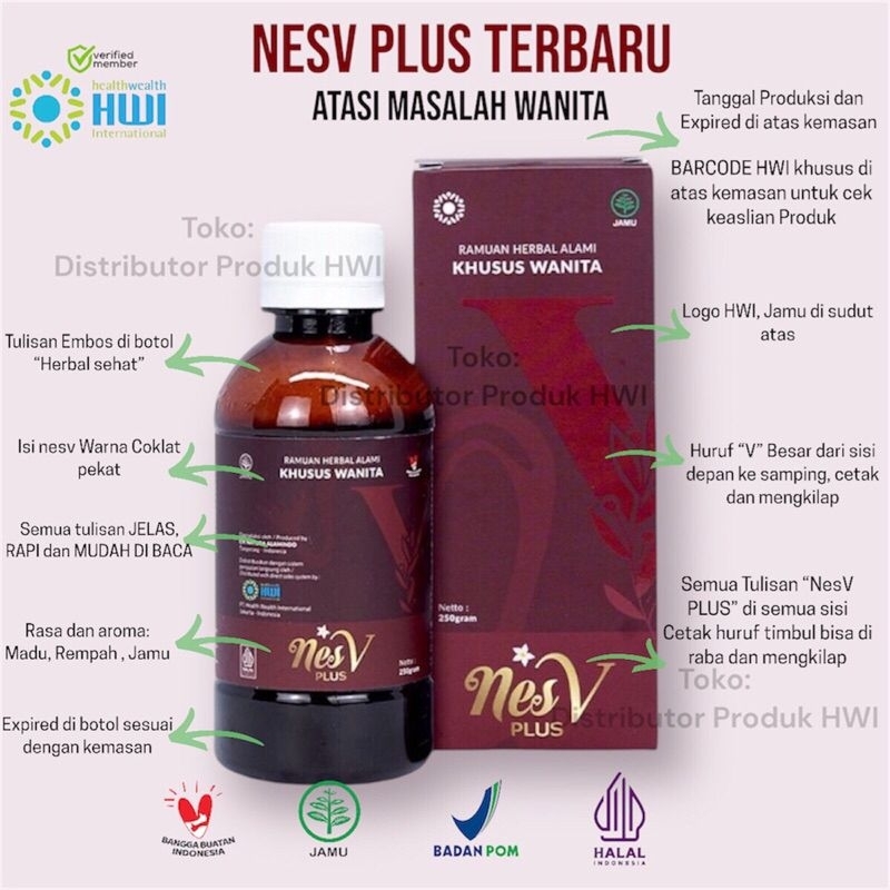 NESV PLUS HWI ASLI HERBAL MADU KHUSUS WANITA