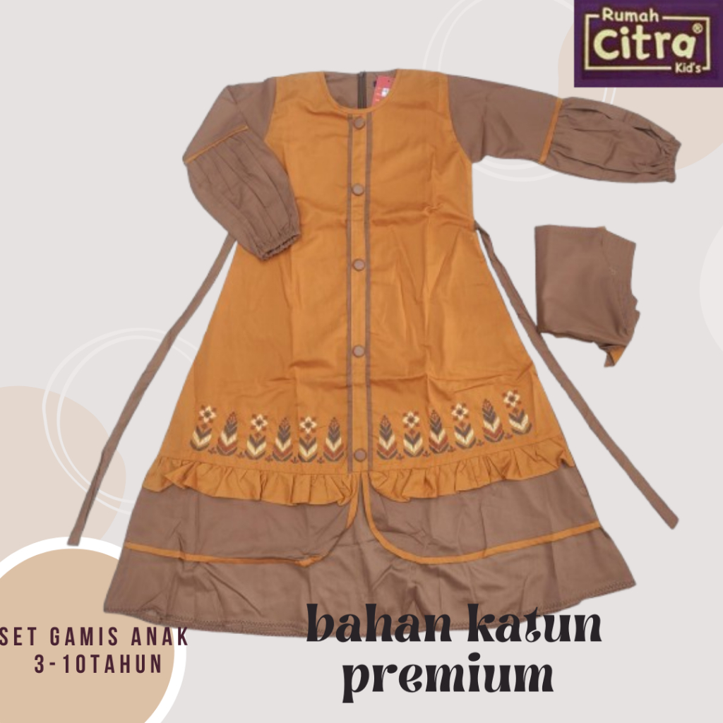 GAMIS ANAK PEREMPUAN FREE HIJAB / GAMIS ANAK BY CITRA KIDS / BUSANA MUSLIM ANAK PEREMPUAN