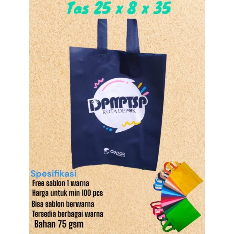 

GoodieBag Spunbond 75gsm Ukuran 25x8x35