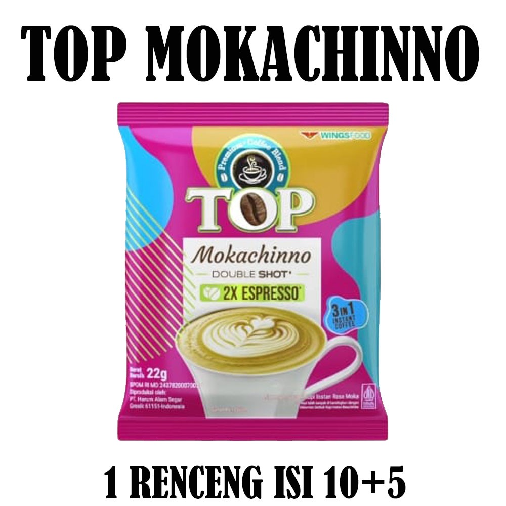 

TOP MOKACHINNO DOUBLE SHOT ESPRESSO RENCENG ISI 10+5