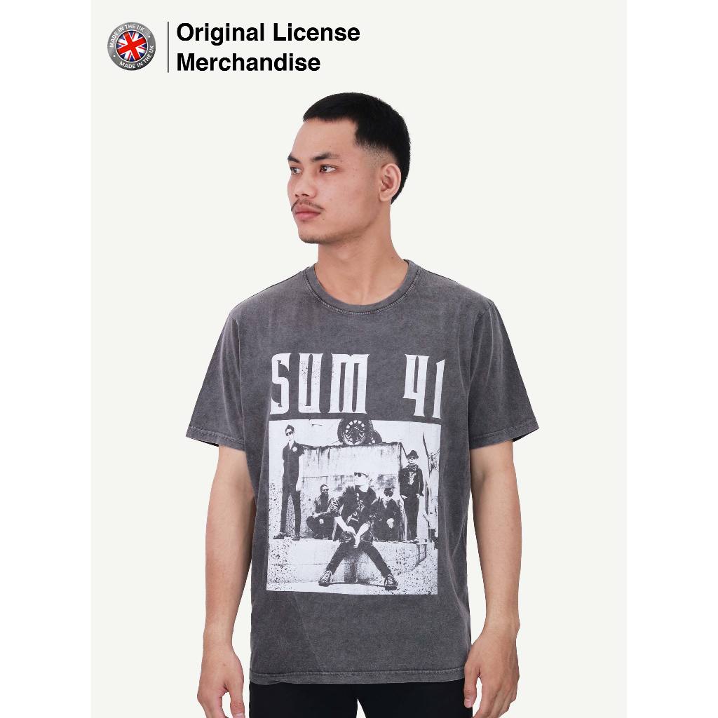 Kaos Baju Pria Wanita Pendek Band Musik SUM 41 Box Photo Stone Wash Official Merchandise