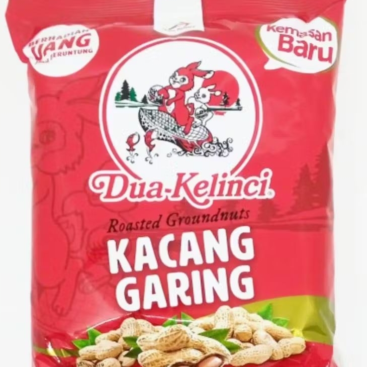 

Kacang Dua Kelinci Kacang Garing Kacang kulit 28gr , 2 kelinci Kacang cocok untuk goodie bag, parcel lebaran.