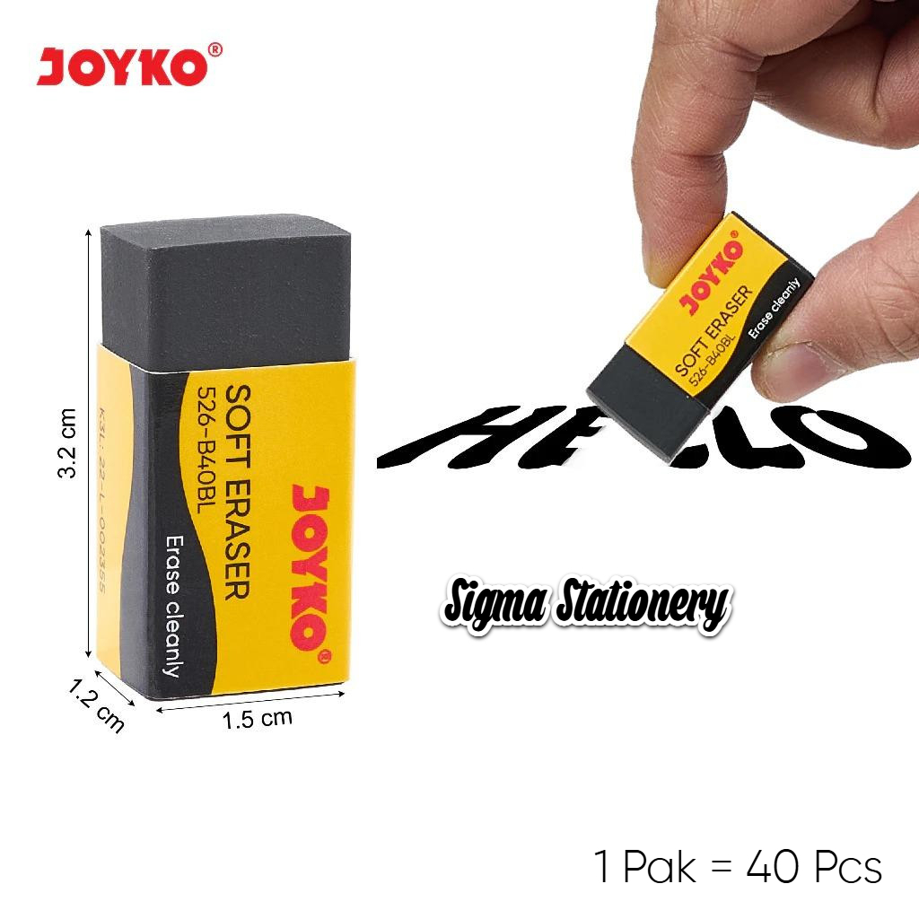 

Penghapus Pensil / Penghapus Kecil / Penghapus Sekolah Joyko Hitam 526-40BL [ 1 PAK 40PCS]