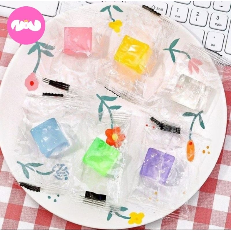 Squishy Mochi Es Batu Ice Cube Jelly Mainan Anak Kemasan Plastik ❤️