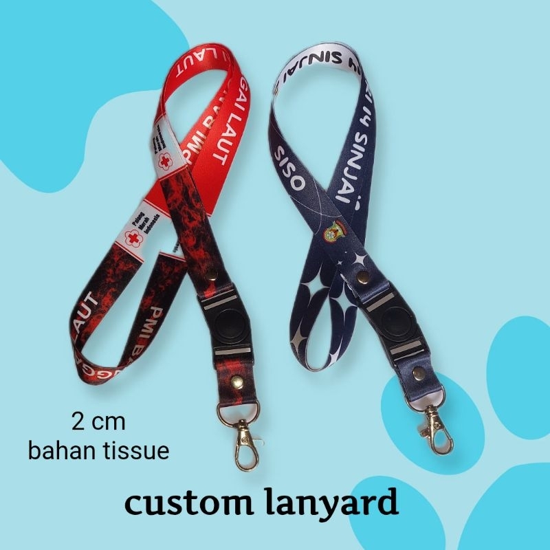 

(BISA SATUAN)TALI LANYARD CUSTOM PROSES 2-3 HARI/ Tali lanyard custom printing 2 sisi full color