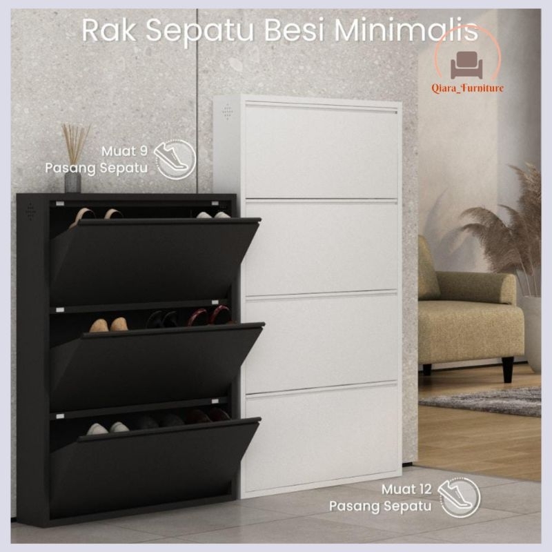 Rak Sepatu Besi 3 Susun_ Gion - Pira