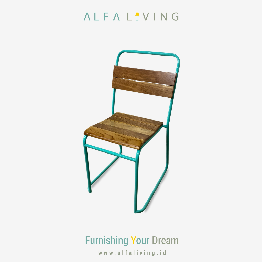 ALFA LIVING Otsuka - Kursi Makan Modern / Dining Chair, Kursi Cafe Besi, Kursi Teras Minimalis