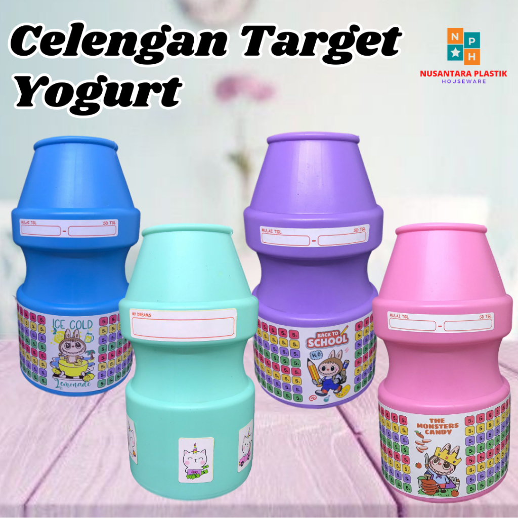 Celengan Target Celengan Anak Yogurt | Celengan Souvenir Ulang Tahun Anak Anak