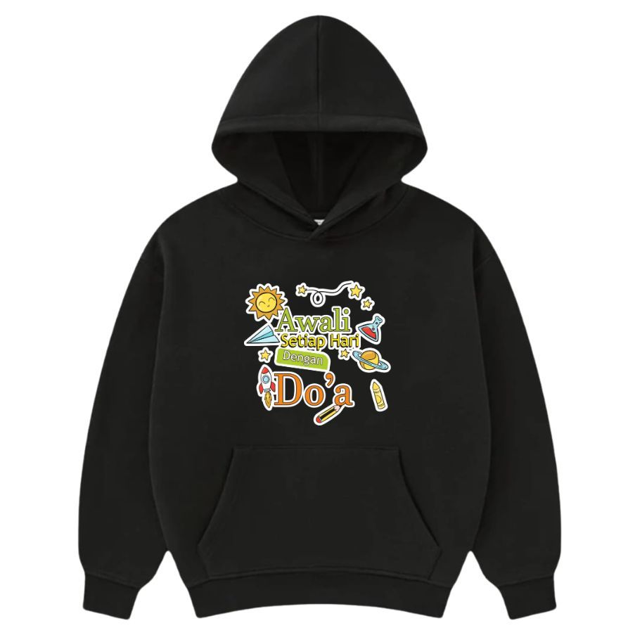 Jaket Sweater Hoodie Anak Laki Laki Perempuan Motif Ngaji Muslim Islami Hoodie Sweater Anak Kids