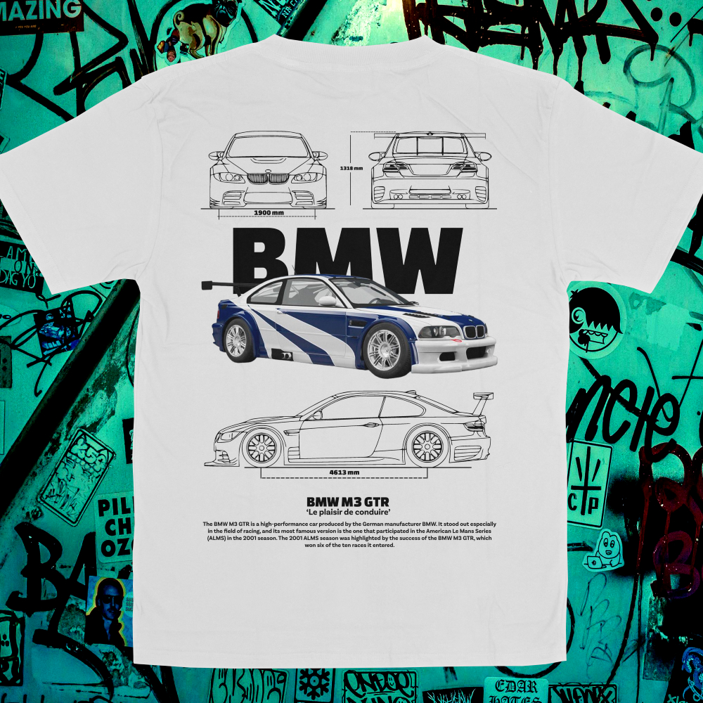 Kaos mobil BMW M3 GTR OTOMOTIVE Murah Kekinian desain terbaru kaos most wanted