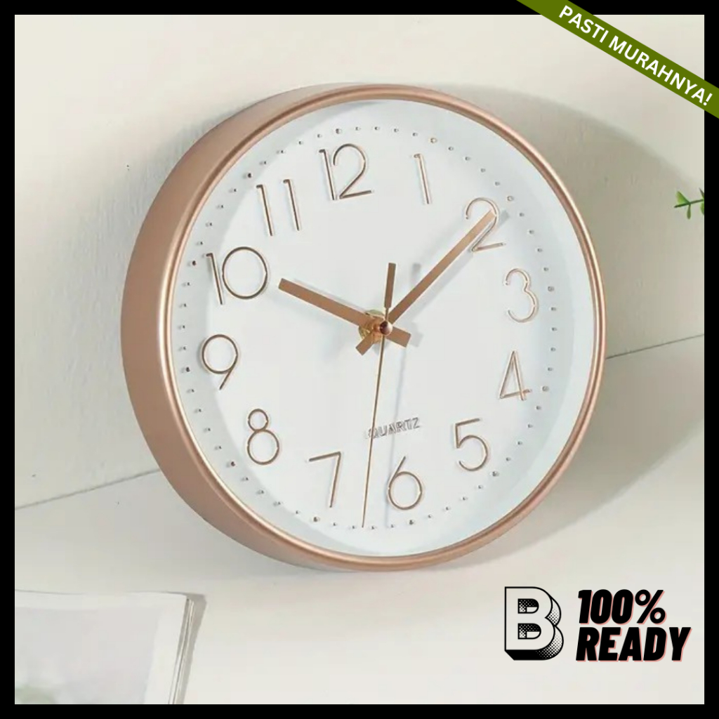 Jam Dinding Aesthetic / Jam Dinding Ruang Tamu / Jam Dinding Minimalis Mesin BAGUS / Jam Dinding