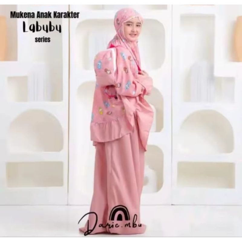 MUKENAH ANAK MOTIF LABUBU / MUKENAH ANAK TANGGUNG MOTIF TERBARU DAN KEKINIAN BAHAN KATUN RAYON 2in1