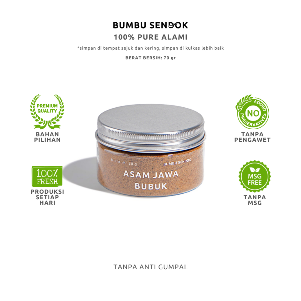 

Asam Jawa Bubuk --- BUMBU SENDOK Halus Bubuk Kering Instan Masak Homemade Dapur Tanpa MSG Lengkap Komplit MPASI Murni Rempah