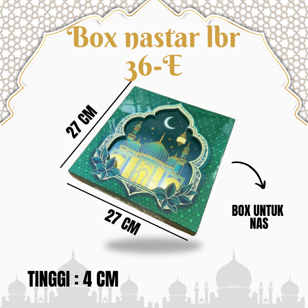 

BOX NASTAR LEBARAN 36-E / DUS LEBARAN ISI 36 NASTAR / BOX LEBARAN MIKA SEKAT 36