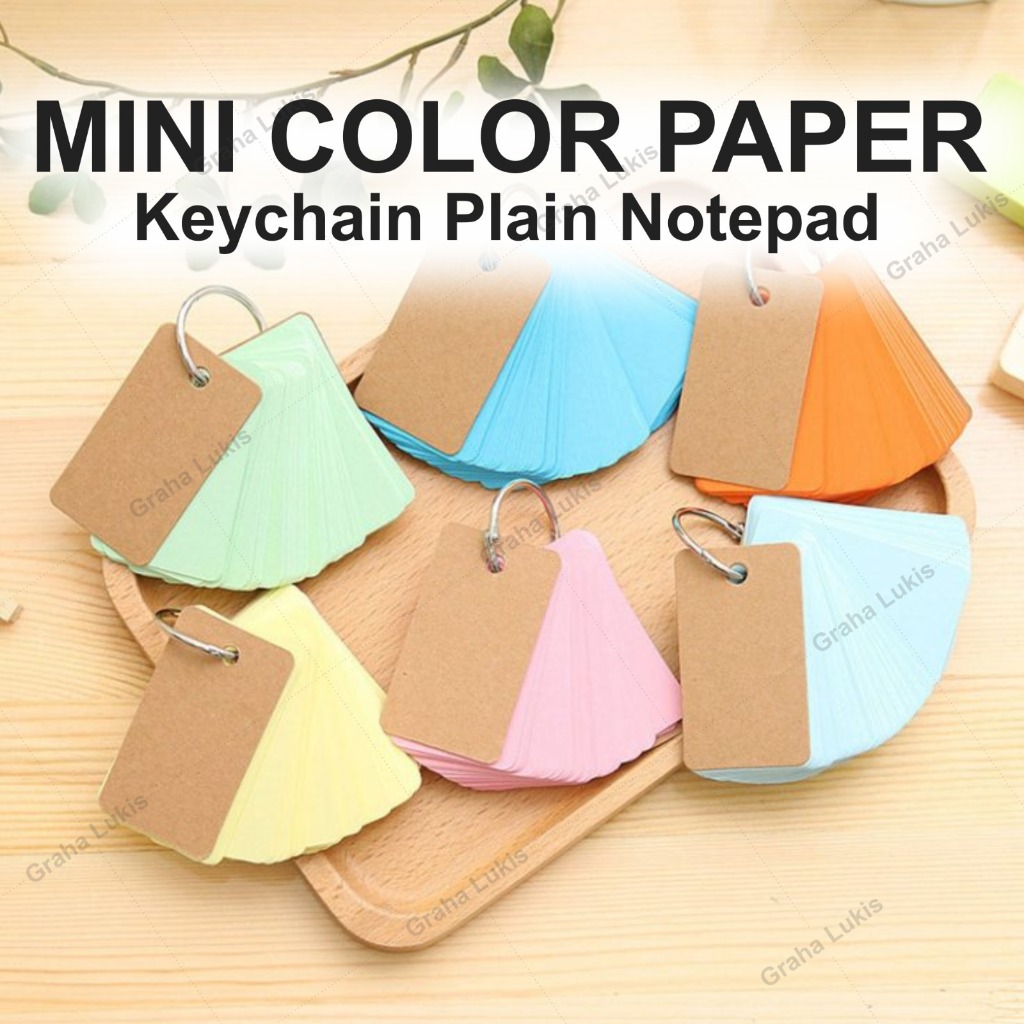 

Mini Color Paper Keychain Plain Notepad