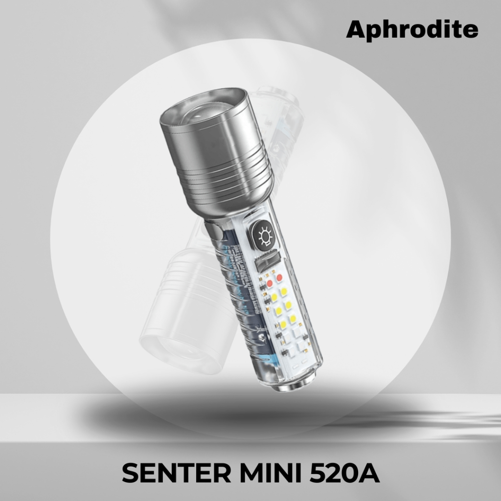SENTER MINI 520A TRANSPARAN SENTER LAMPU STROBO SENTER MULTIFUNGSI