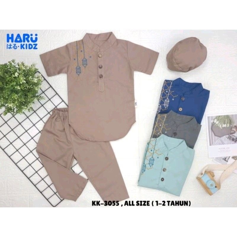 Baju Muslim Pakaian Setelan Kemeja Koko Anak Laki-laki Lebaran Usia 2-3 Tahun