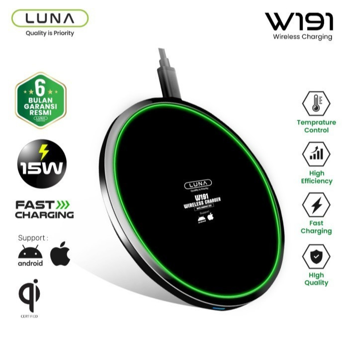 WIRELESS CHARGER LUNA CHARGER WIRELESS ANDROID APPLE 15W