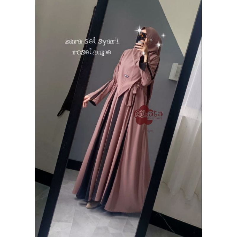 TERBARU ZARA SET SYARI ORI ATHATA BY DZEE, GAMIS SET HIJAB SABRINA ORI ATHATA