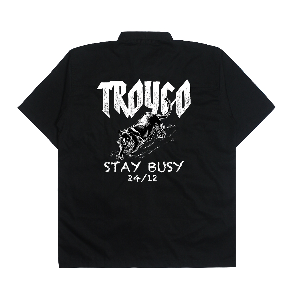 Troy Company Work Shirt Workwear Black Panther - Kemeja Kerja Workshirt Hitam WSP 2979