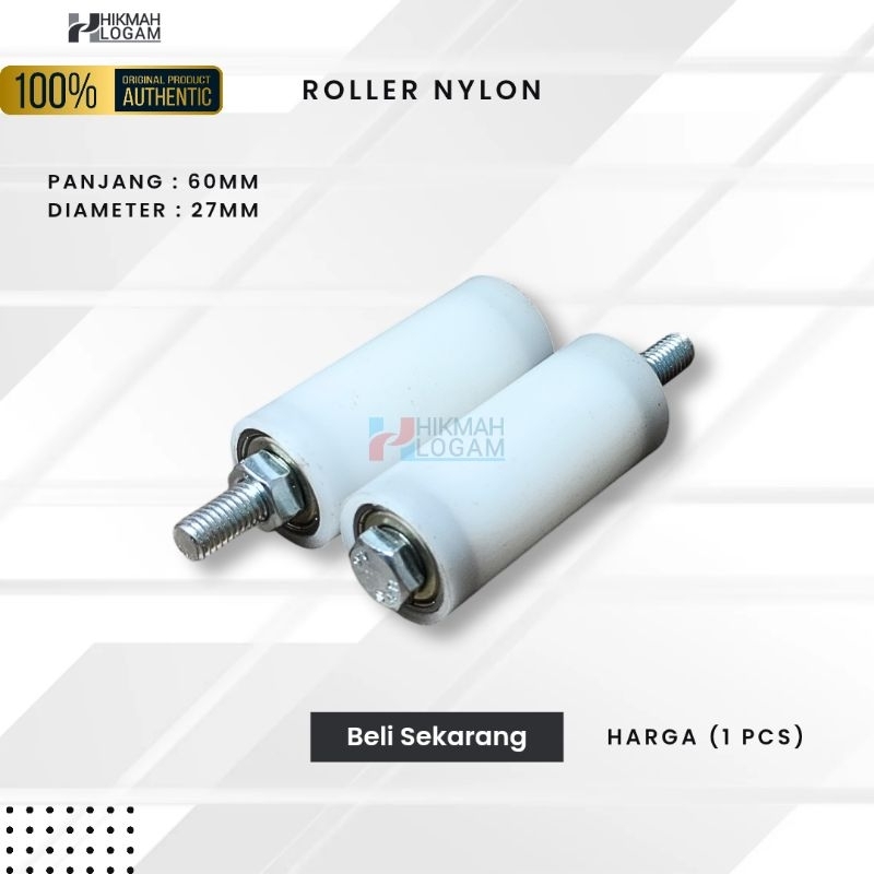 Roda Roller Nylon 27×60 - Roller Nilon Pagar Stainless