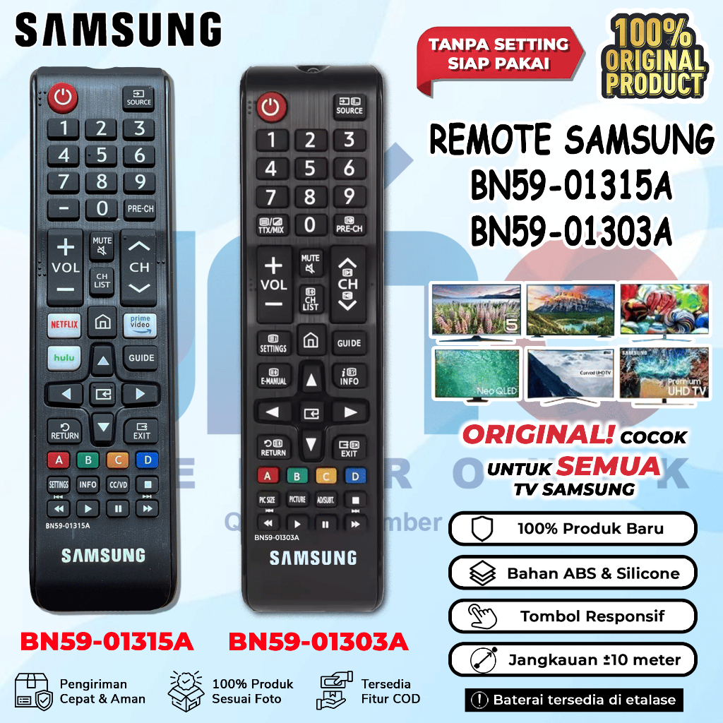 Remote Remot TV SAMSUNG LED LCD SMART BN59-01315A atau BN59-01303A ORIGINAL