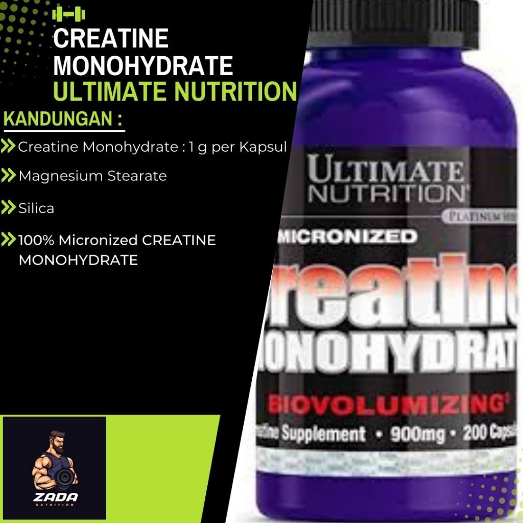 Creatine Monohydrate Ultimate Nutrition Eceran 1 Kapsul (Penambah Massa Otot & Protein)