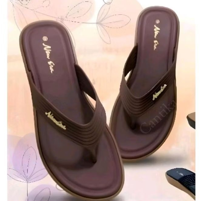 Sandal jepit New era karet LB 12056B wanita