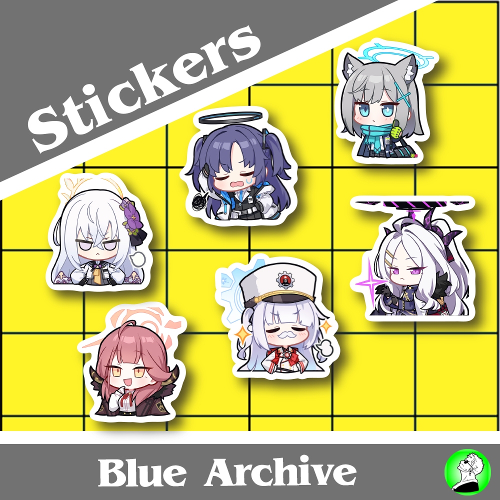 

[Stiker Blue Archive Chibi per/pcs] Stiker Anime Vinyl Tahan Air dan Awet, ukuran +-5 cm