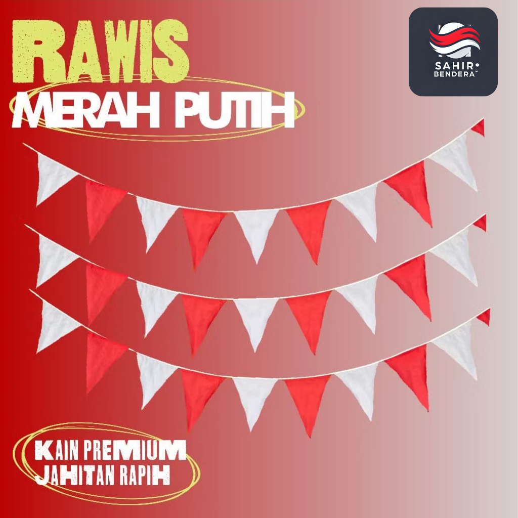 BENDERA SEGITIGA RARAWIS MERAH PUTIH BIG SALE