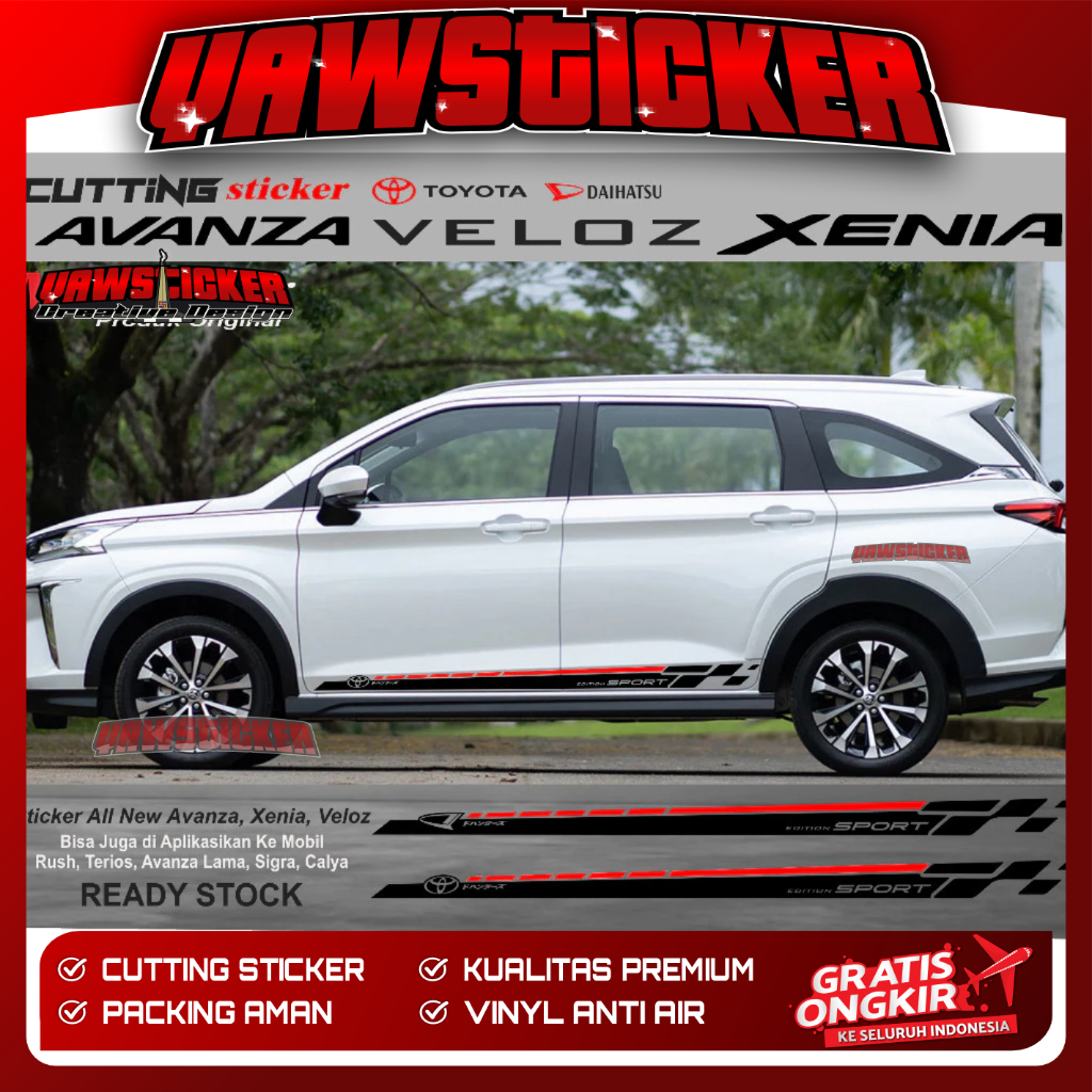 STICKER BODY SAMPING AVANZA XENIA 2022 2023 VELOZ 2022 2023