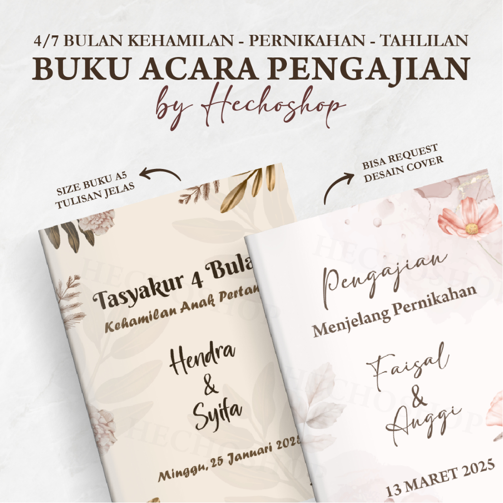 Buku Pengajian Tasyakur 4/7 Bulan Kehamilan / Tasyakuran Pernikahan / Acara Tahlilan - by HECHOSHOP