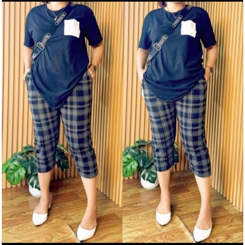 BIG SIZE celana kotak kotak pendek wanita super jumbo bb 30_120 kg