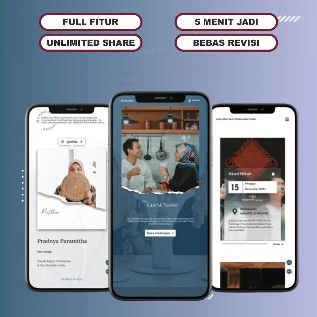 Undangan Digital Website Web Pernikahan Cantik Rustic Elegan Unik