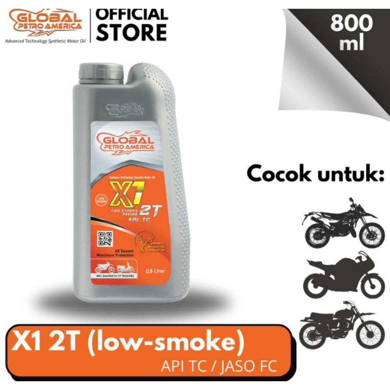 Yougz Rezeky  Oli Samping Gpa X1 2T Global Petro America X1 2T Api Tc Jaso Fc Low Smoke 800Ml