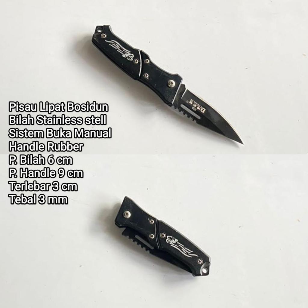 pisau lipat baja stainless anti karat super mantap