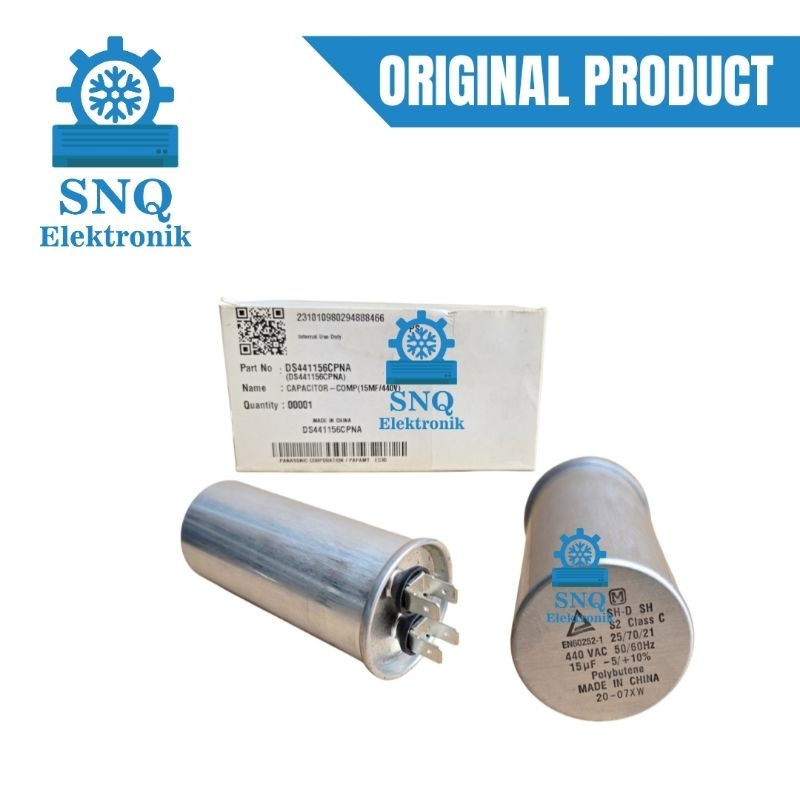 Kapasitor AC panasonic 1/2 PK 15 uf  original / Capasitor AC panasonic