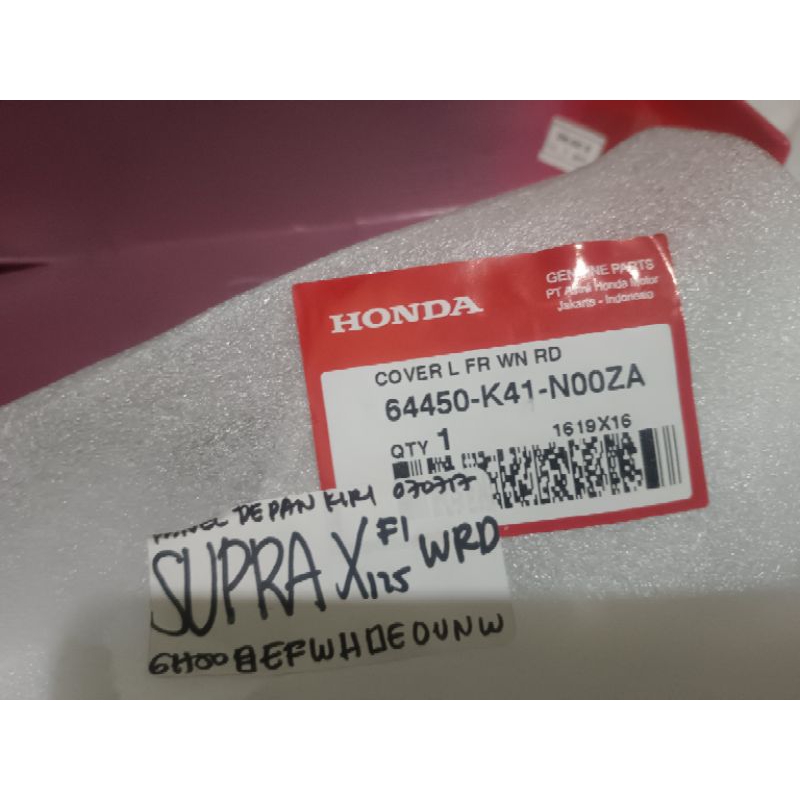 slebor depan honda supraX125 original ahm kode part 64450-K41-N00ZA