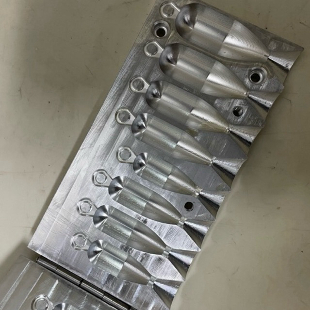 cetakan timah pancing jantung