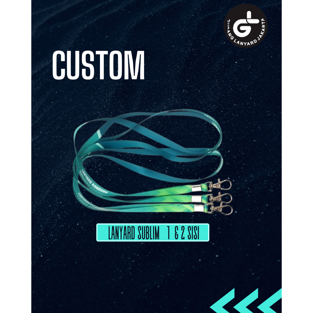 

custom desain cetak tali lanyard print sublim 1cm cetak 2 atau 1 muka