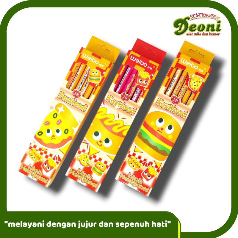 

WEIBO Pensil 2B FastFood Series WB-9622 (1 Lusin / 12pcs)
