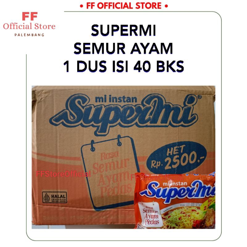 

(ED: 10/25) SUPERMI Rasa Semur Ayam Pedas 1 Dus 40 Bks