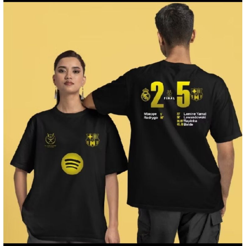 KAOS DISTRO PRIA/WANITA KEREN KEKINIAN T-SHIRT JERSEY BARCELONA VS REAL MADRID