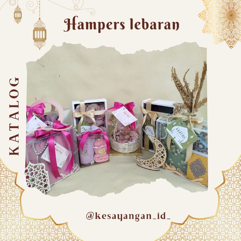 hampers lebaran hijab keranjang / hampers hijab box / hampers mukena