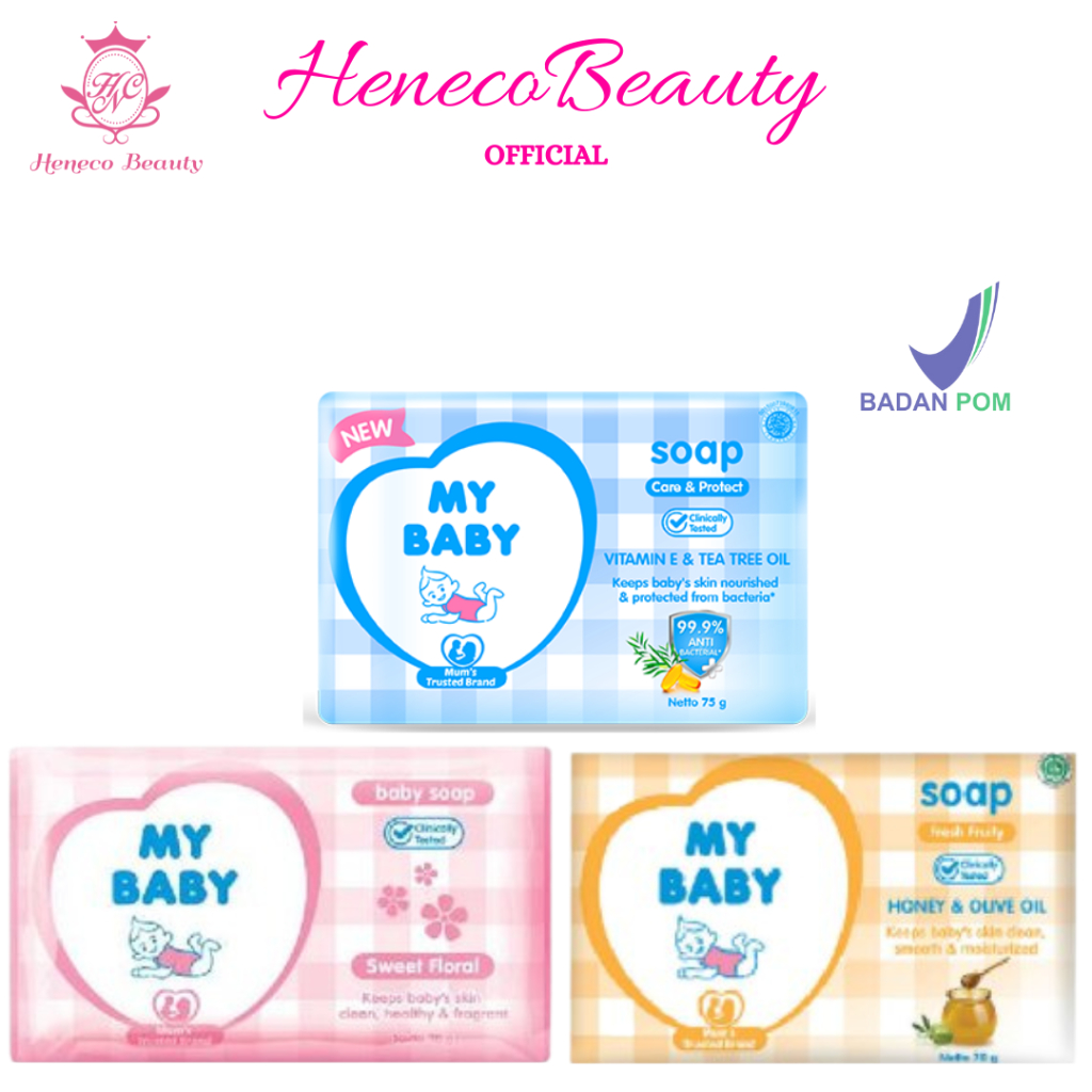 MY BABY Soap Bar 60gr 75gr Sweet Floral Fresh Fruity Soft&Gentle / Sabun Mandi Bayi