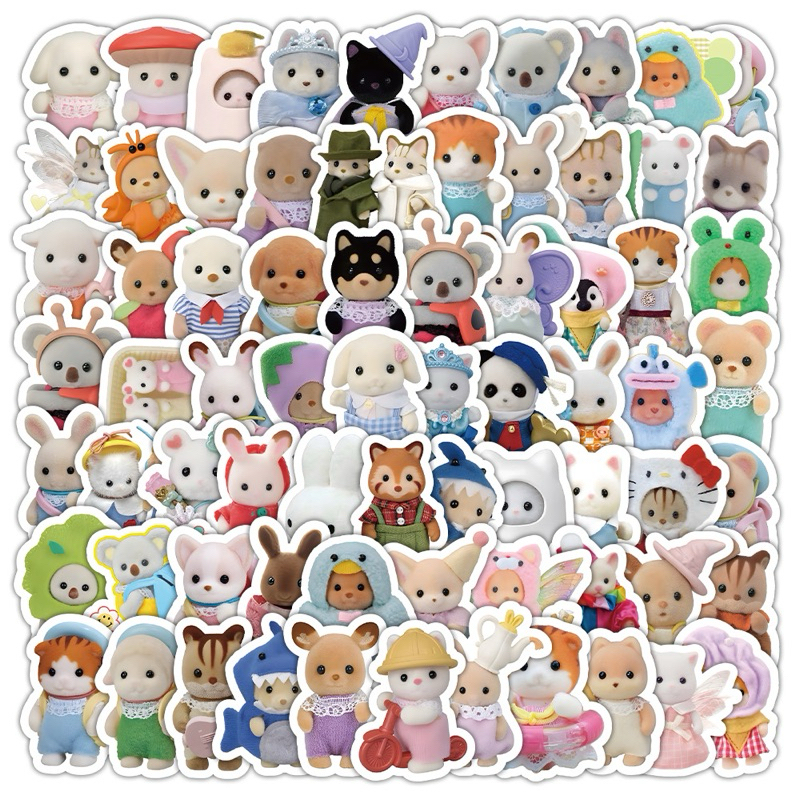 

100pcs Sticker Sylvanian Families Deco Sticker Dekorasi Scrapbook HP Laptop Waterproof