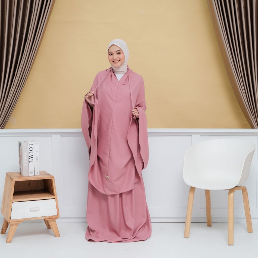 Promo  Fauziah - Mukena Travel Dewasa Resleting 2In1 Katun Mikro Polos Ayzara Series